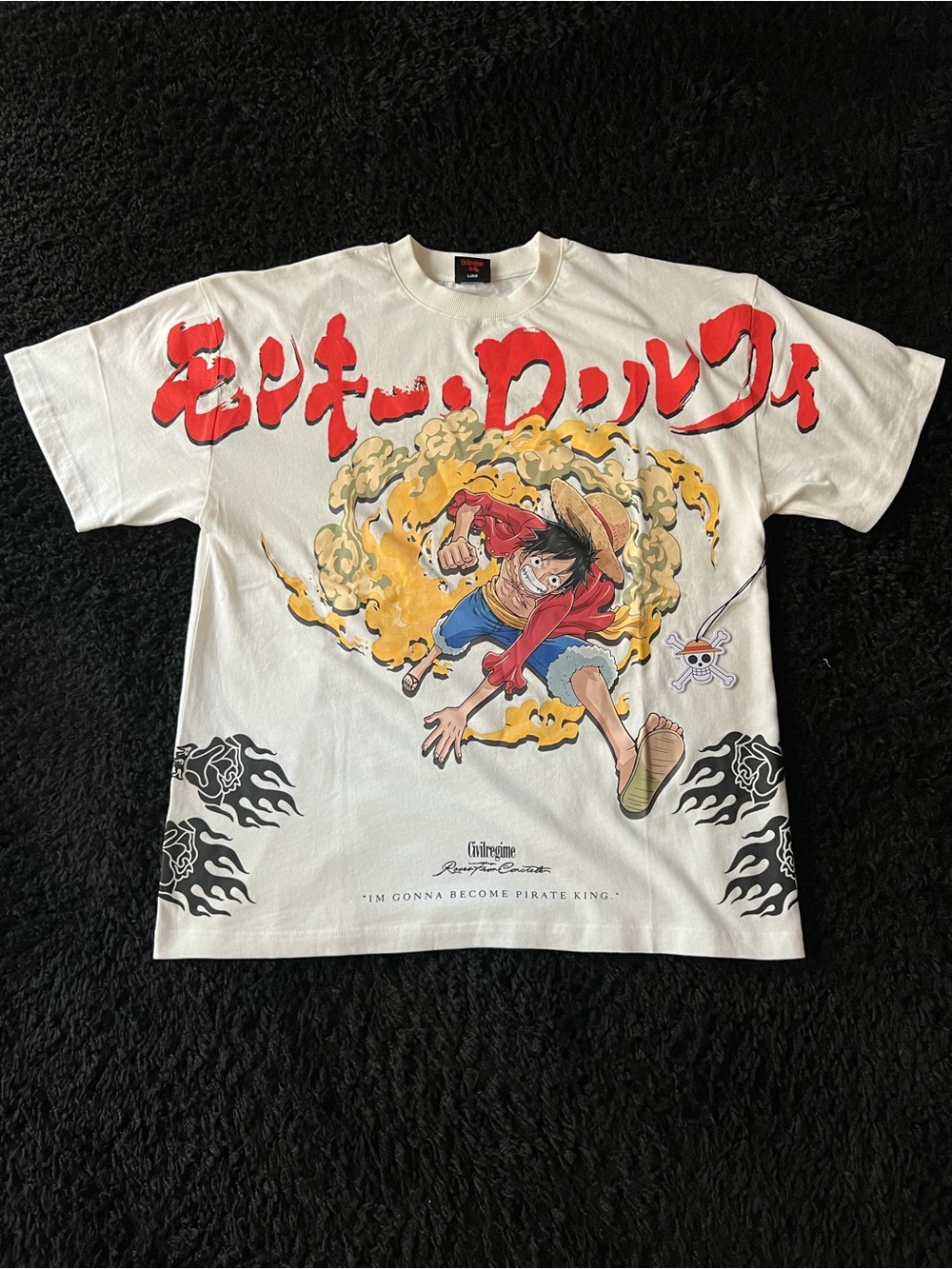 One Piece Luffy Graphic Tee - White